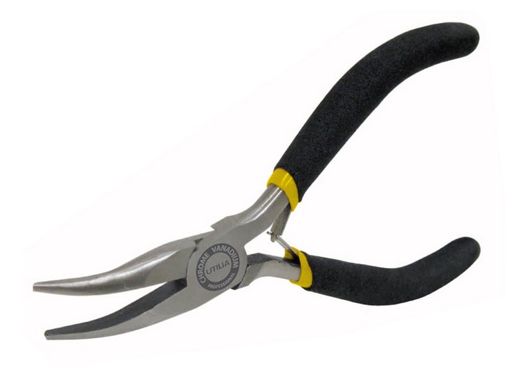 Utilia PINZA A BECCHI 1/2 TONDI PIEGATI PROFESSIONALE  mm. 120