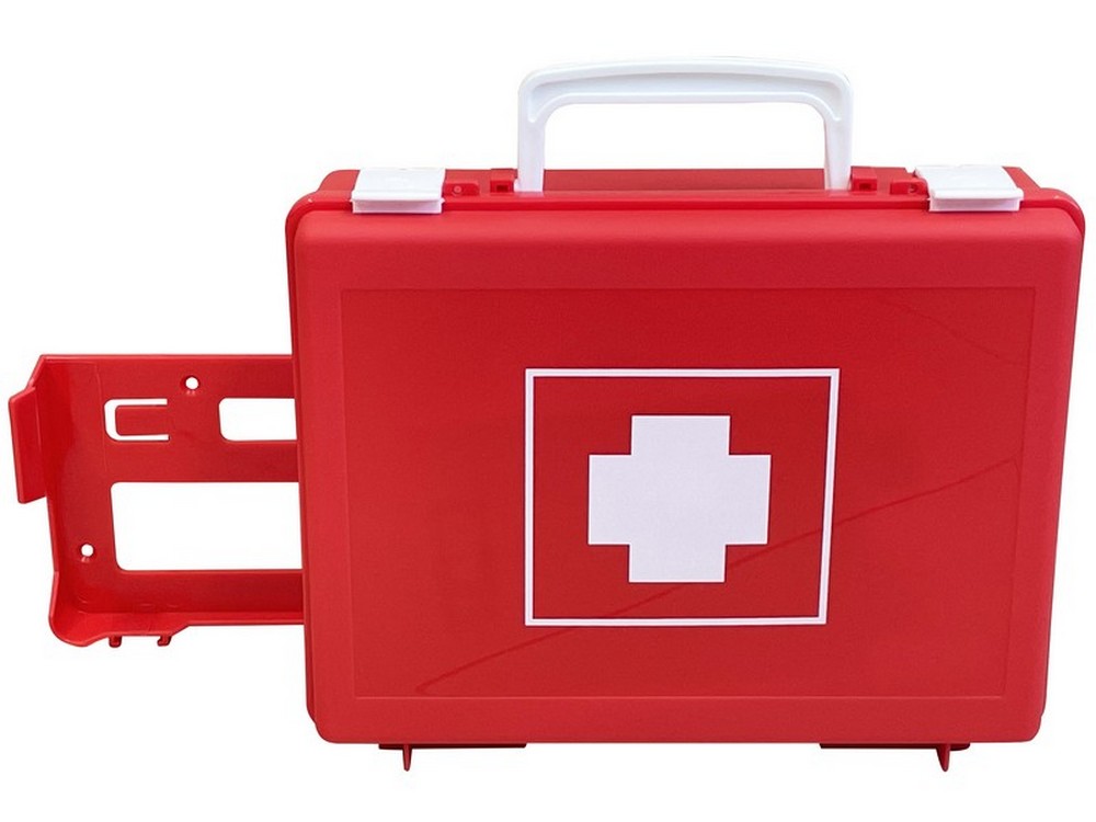 VALIGETTA PRONTO SOCCORSO IN POLIPROPILENE  cm. 25x9x19 h col. rosso - ALLEG.2
