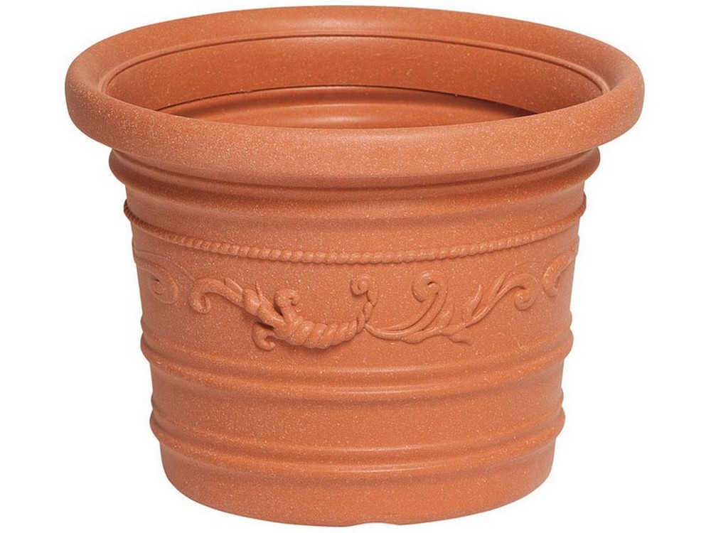 VASO TONDO FESTONATO PRESTIGE Col. Terracotta Ø cm. 40
