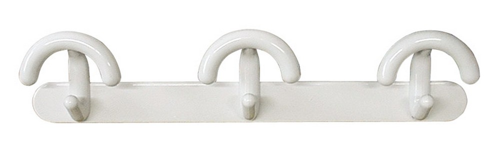 APPENDIABITO CON 1/2 POMOLO 3 posti (cm. 46,5x11,5 h) Bianco