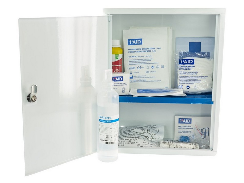 ARMADIETTO PENSILE PRONTO SOCCORSO IN METALLO  cm. 30x14x37 h - ALLEG.2