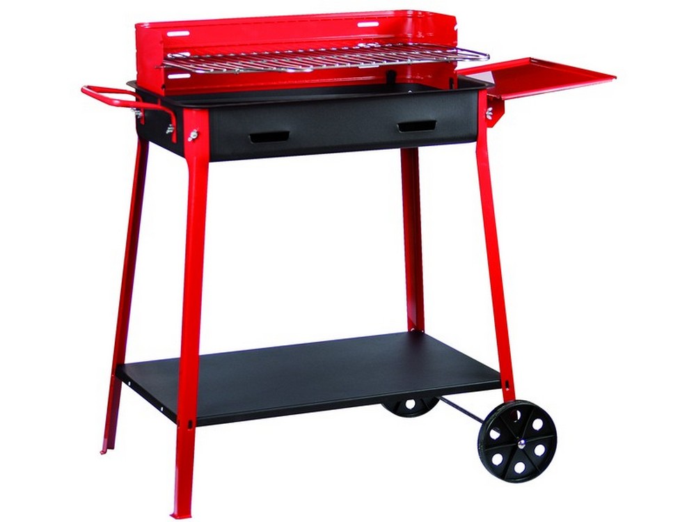BARBECUE CON RUOTE E MENSOLA cm. 60x40x85 h