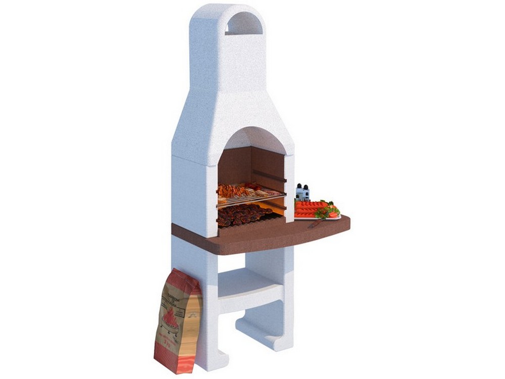 BARBECUE IN CEMENTO STROMBOLI CON GRIGLIA cm. 90x58x193 h - Kg. 260