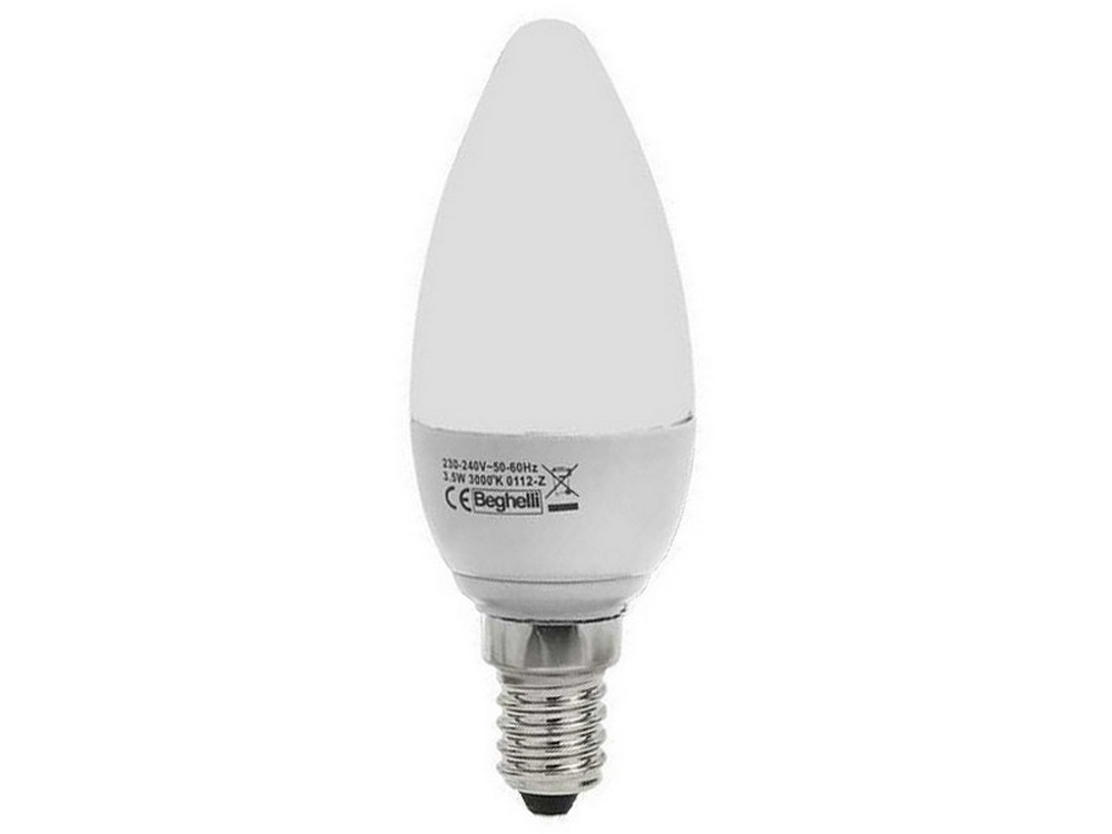 Beghelli LAMPADA A LED OLIVA E14  luce calda 3,5 W