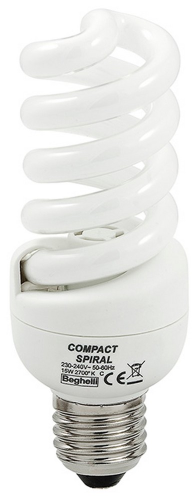 Beghelli LAMPADA RISPARMIO ENER. SPIRALE E14  luce calda 11 W