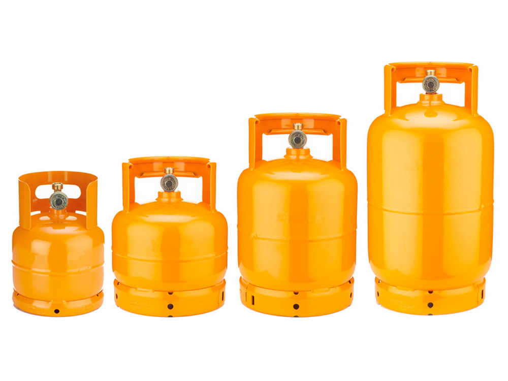 BOMBOLA PER GAS VUOTA CON RUBINETTO kg. 2 (lt. 4,8)