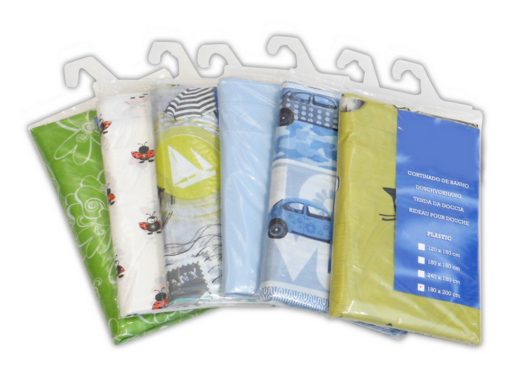 Bonita TENDA PER DOCCIA IN PVC Box 6 pz. (fantasie assortite) cm. 180x200 h