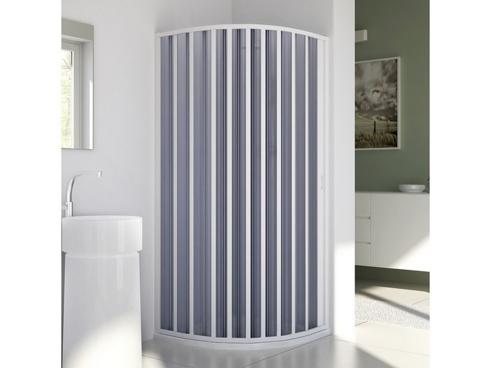 BOX DOCCIA SEMICIRCOL. A SOFFIETTO GOLD acrilico cm.70-90x70-90x185 h