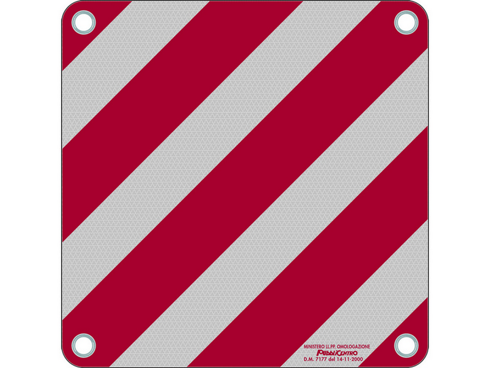 CARTELLO SEGNALETICO CARICHI SPORGENTI IN ALLUMINIO RIFRANGENTE  cm. 50x50