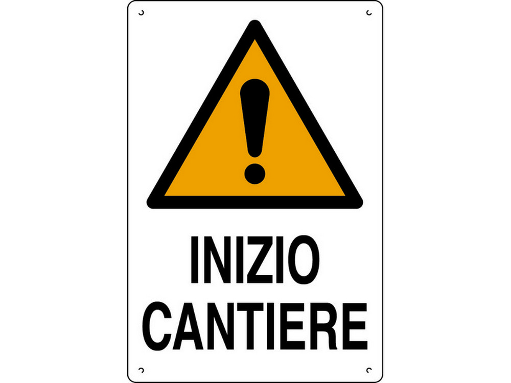 CARTELLO SEGNALETICO INIZIO CANTIERE cm. 40x60