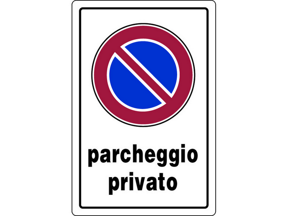 CARTELLO SEGNALETICO PARCHEGGIO PRIVATO  cm. 20x30