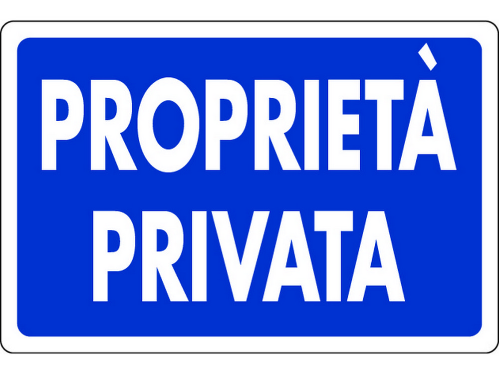 CARTELLO SEGNALETICO PROPRIETÀ PRIVATA  cm. 30x20