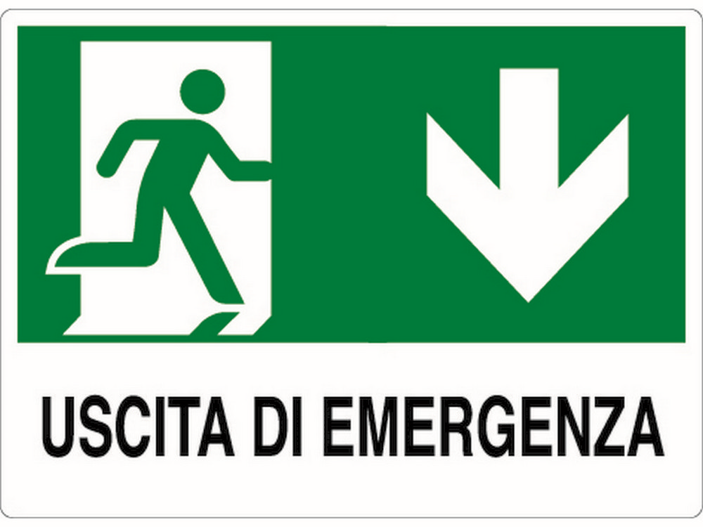CARTELLO SEGNALETICO USCITA DI EMERGENZA  cm. 30x20