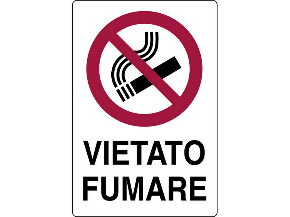 CARTELLO SEGNALETICO VIETATO FUMARE  cm. 20x30