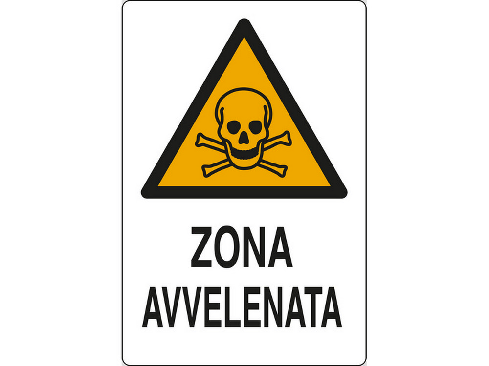 CARTELLO SEGNALETICO ZONA AVVELENATA  cm. 20x30