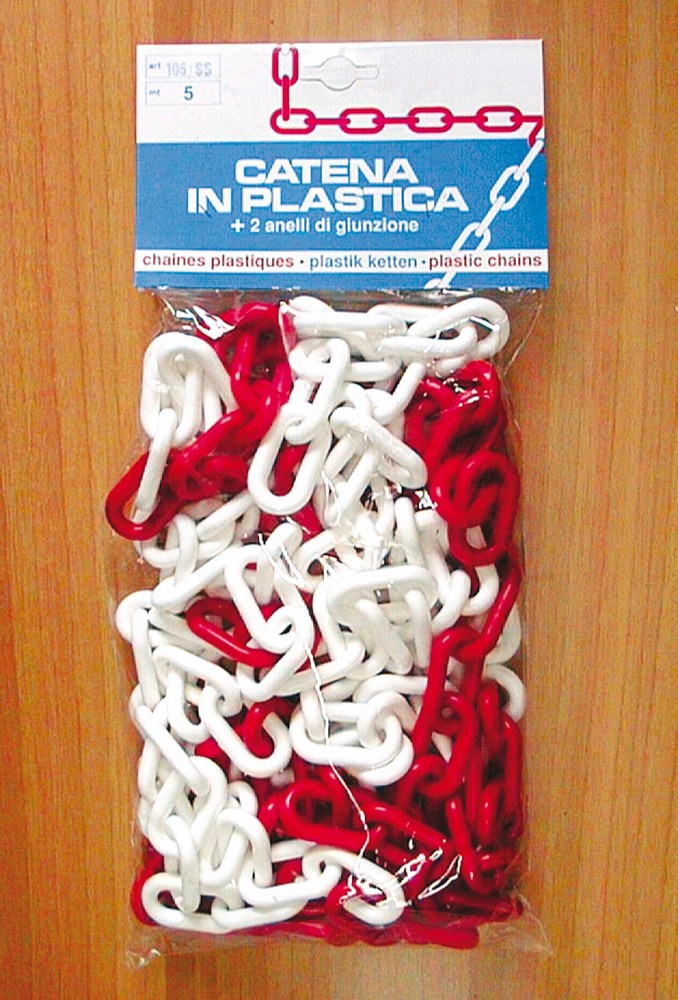 CATENA SEGNALETICA SELF SERVICE MT.5 col. Bianco/rosso Ø mm. 8