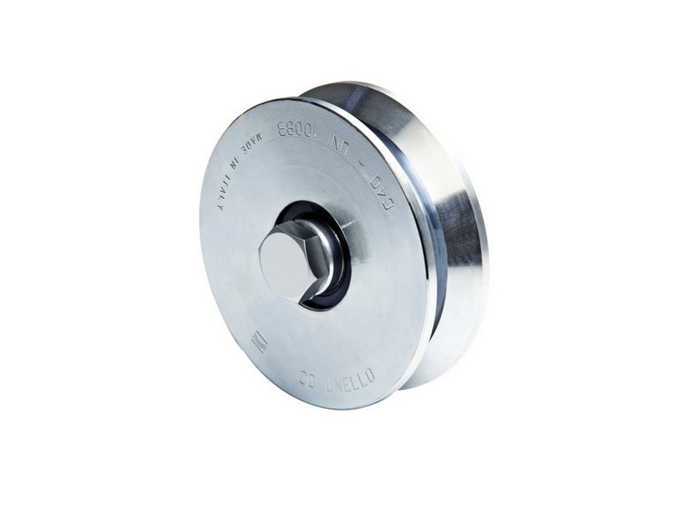 Comunello RUOTA PER CANCELLI CON PERNO GOLA Y 1 cuscinetto art. 306 mm.100x20