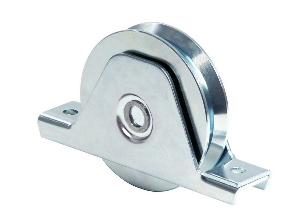 Comunello RUOTA PER CANCELLI CON SUPPORTO GOLA Y 2 cuscinetti art. 336Y mm.120x28