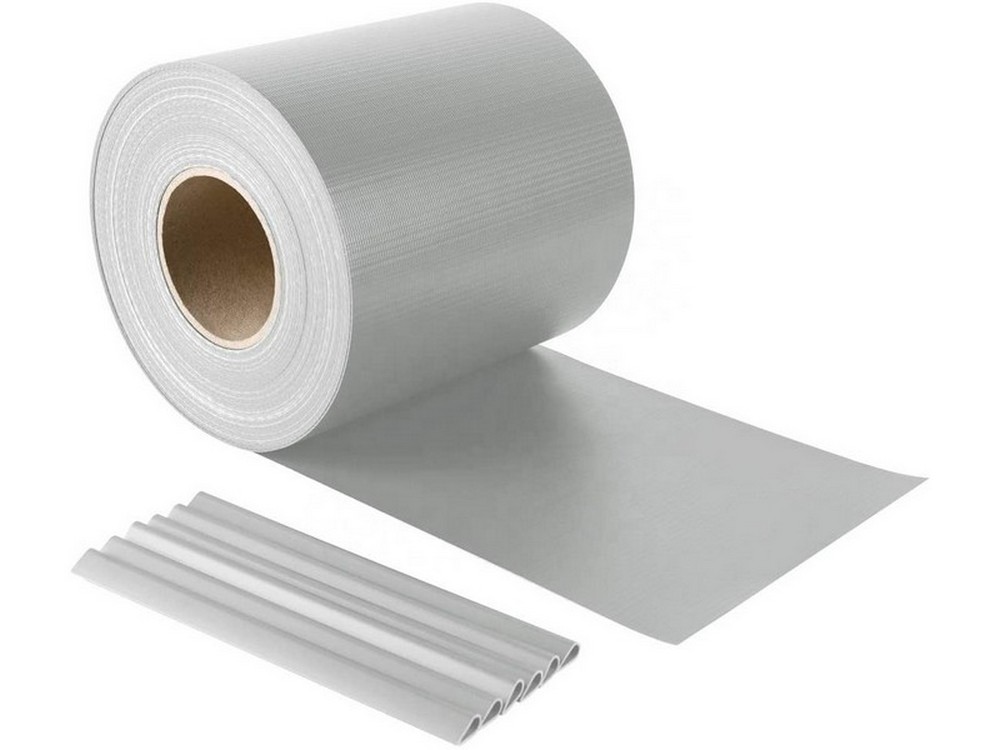 Confine STRISCIA FRANGIVISTA IN PVC + 20 CLIP (450 gr/m) cm. 19x35 mt col. Grigio