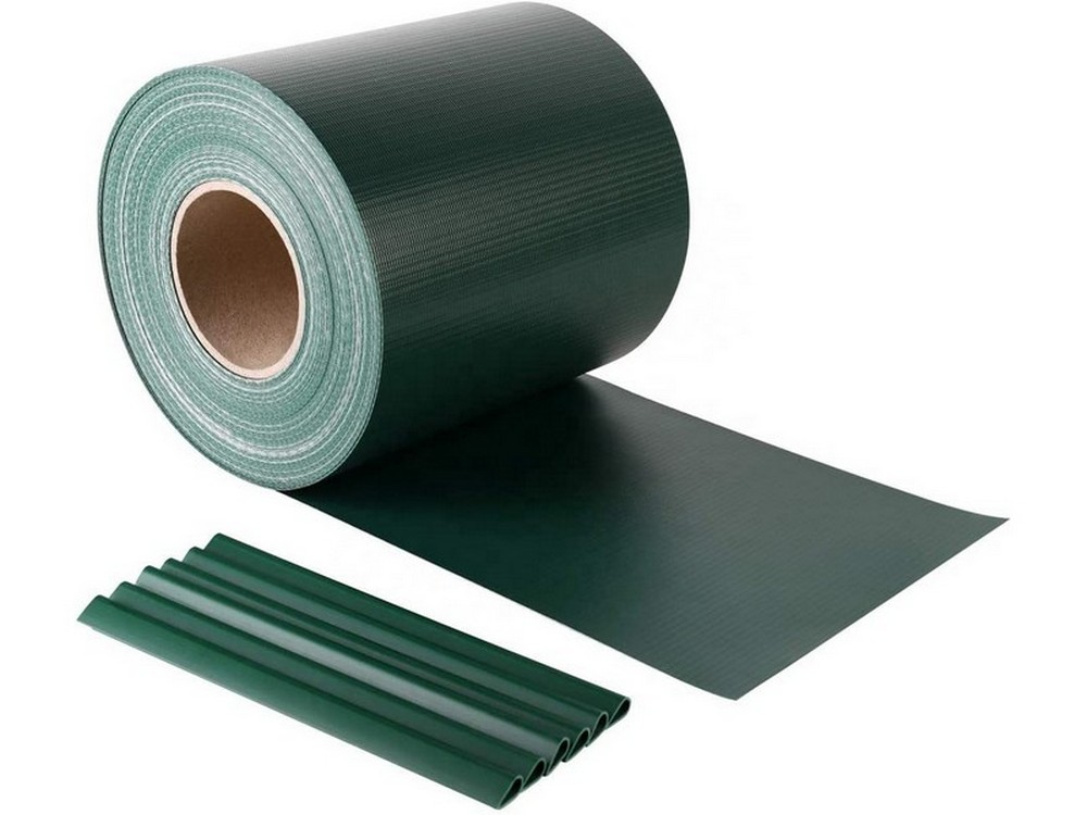 Confine STRISCIA FRANGIVISTA IN PVC + 20 CLIP (450 gr/m) cm. 19x35 mt col. Verde