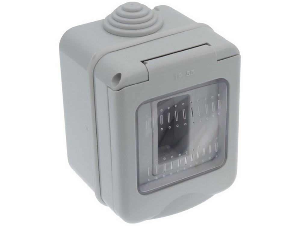 CONTENITORE DA ESTERNO IP55 col. Grigio 1 posto