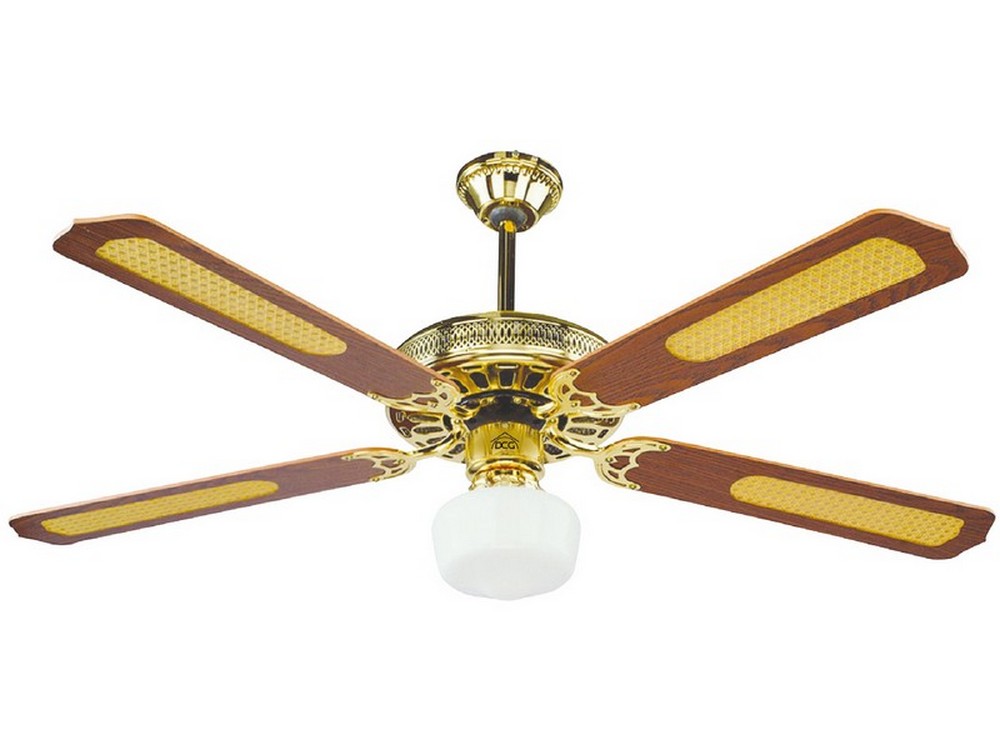 Dcg VENTILATORE DA SOFFITTO CON 4 PALE IN LEGNO CON LUCE E TELECOMANDO 65 W Ø cm. 128