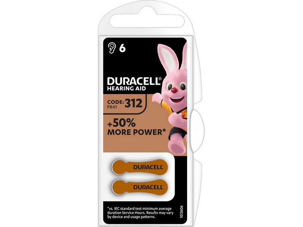 Duracell PILA PER APPARECCHI ACUSTICI 312 6 PZ.