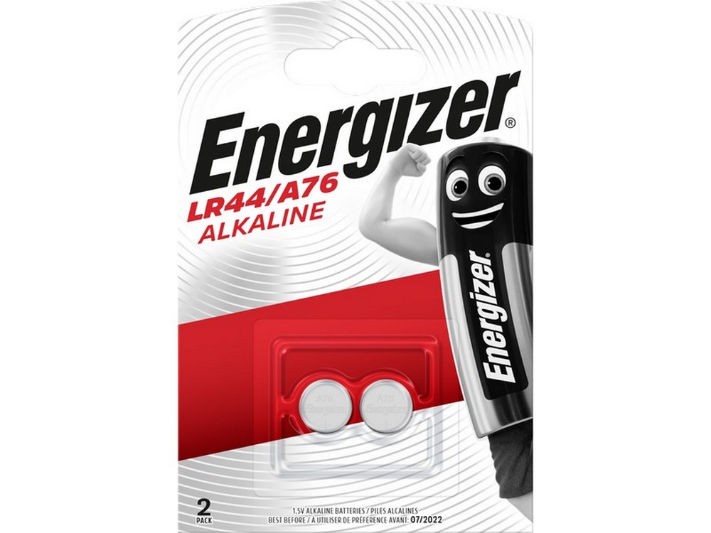 Energizer PILA ALCALINA SPECIALISTICA BOTTONE LR44/A76 1,5V-Ø mm.11,6x5,4h 2 PZ.