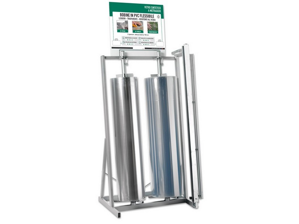 ESPOSITORE PER VETRO SINTETICO A ROTOLI CM.75X50X160 h