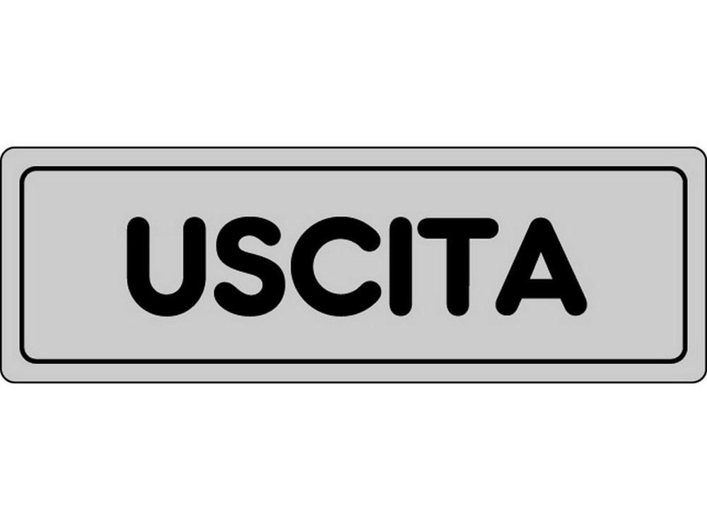 ETICHETTA SEGNALETICA ADESIVA USCITA 10 PZ.  cm. 15x5.