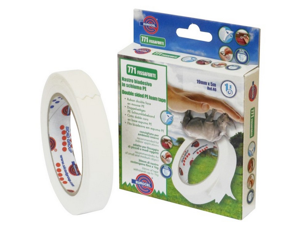 Eurocel NASTRO BIADESIVO FISSAFORTE mm. 19x5 mt. col. Bianco