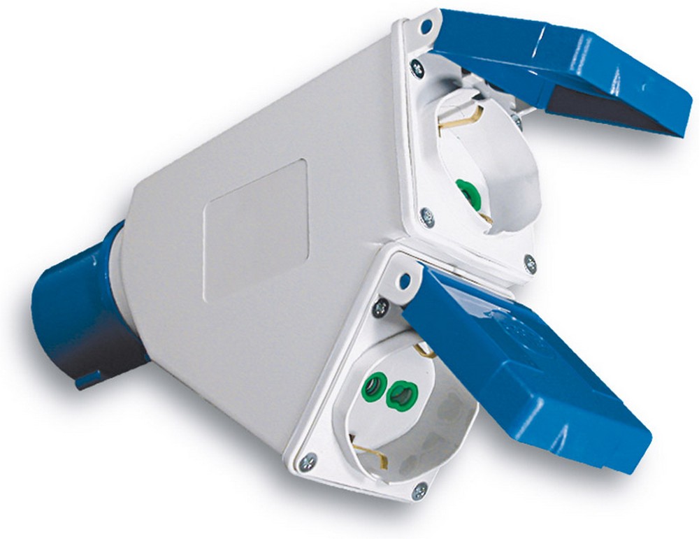 Fanton ADATTATORE INDUSTRIALE CEE 2P+T spina/2 prese schuko