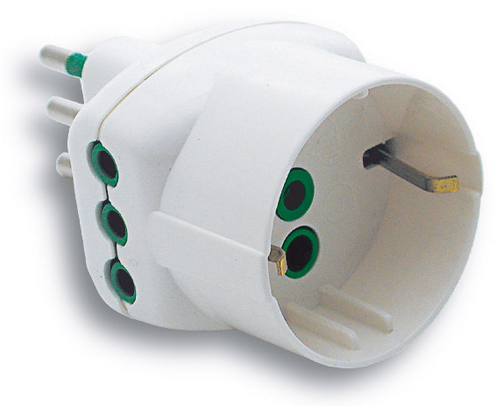 Fanton ADATTATORE TRIPLO 2P+T spina 10A/2 prese 10A+schuko