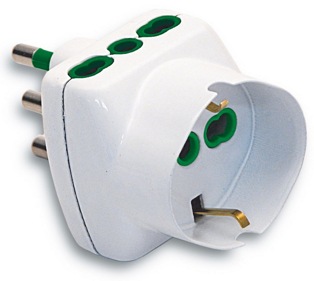 Fanton ADATTATORE TRIPLO 2P+T spina 16A/2 prese 10/16A+schuko