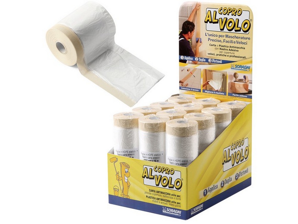 FILM PER MASCHERATURA + NASTRO ADESIVO CM. 270X 16 MT espositore 12 pezzi