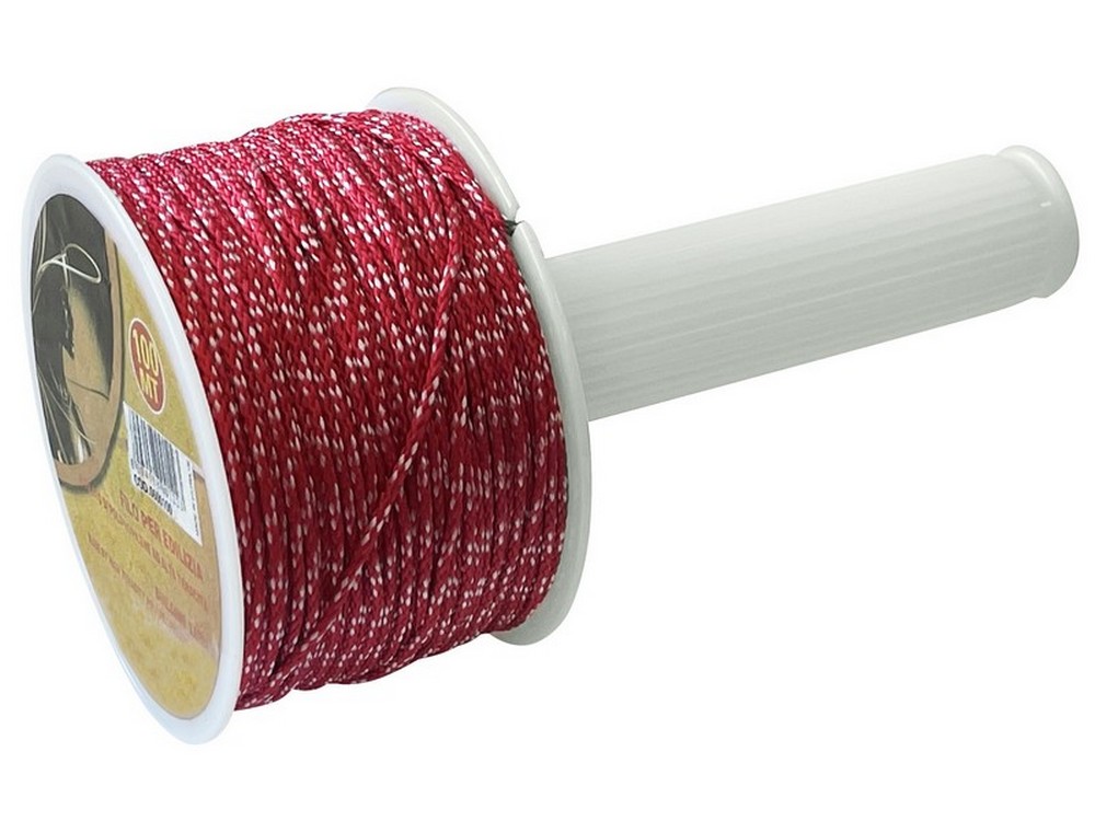 FILO PER EDILIZIA LENZA PER MURATORE CON MANICO GIREVOLE mt. 100 col. Rosso/Bianco