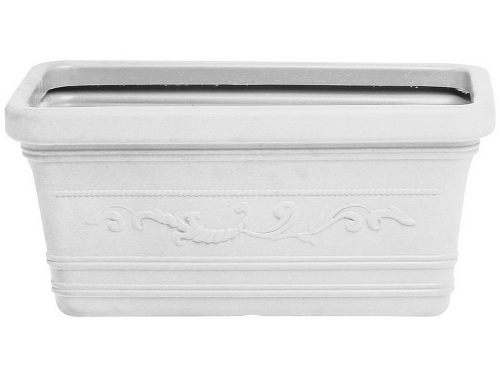 FIORIERA RETTANGOLARE FESTONATA PRESTIGE Col. Bianco cm. 80