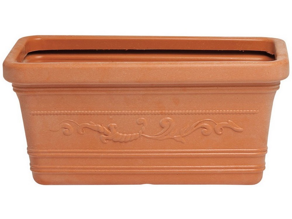 FIORIERA RETTANGOLARE FESTONATA PRESTIGE Col. Terracotta cm.100