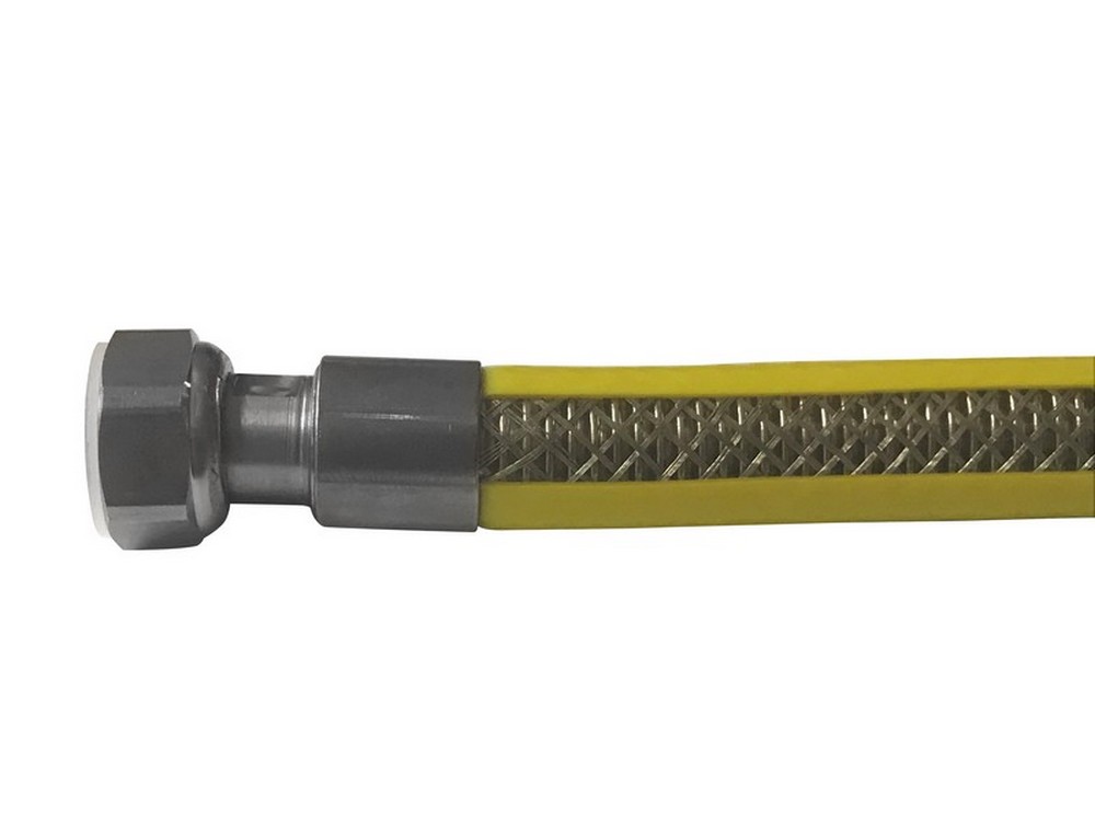 FLESSIBILE PER GAS RIVESTITO IN PVC Attacco 1/2 F x 1/2 F cm. 150