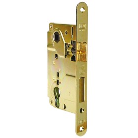 AGB  SERRATURA LEGNO CENTRO INF. 2M+S Art. B01024 E. mm. 50 - F. mm. 22 f/ottonato