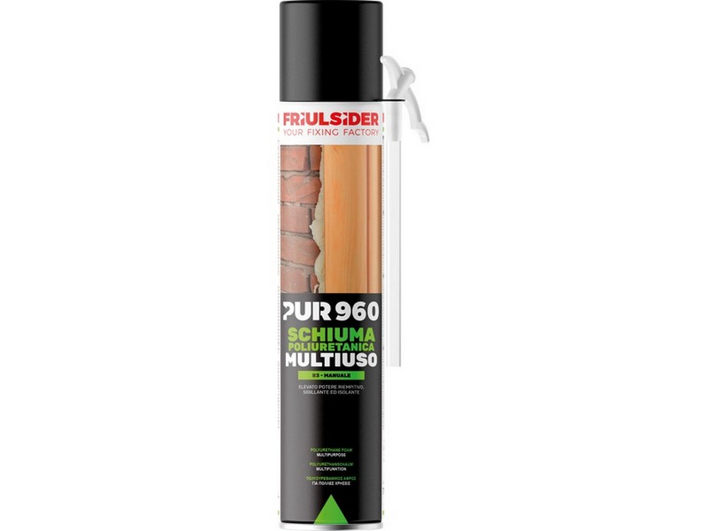 Friulsider SCHIUMA POLIURETANICA PUR 960 MULTIUSO MANUALE ml. 750