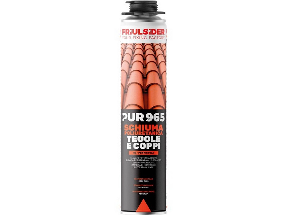 Friulsider SCHIUMA POLIURETANICA PUR 965 TEGOLE E COPPI PISTOLA ml. 750