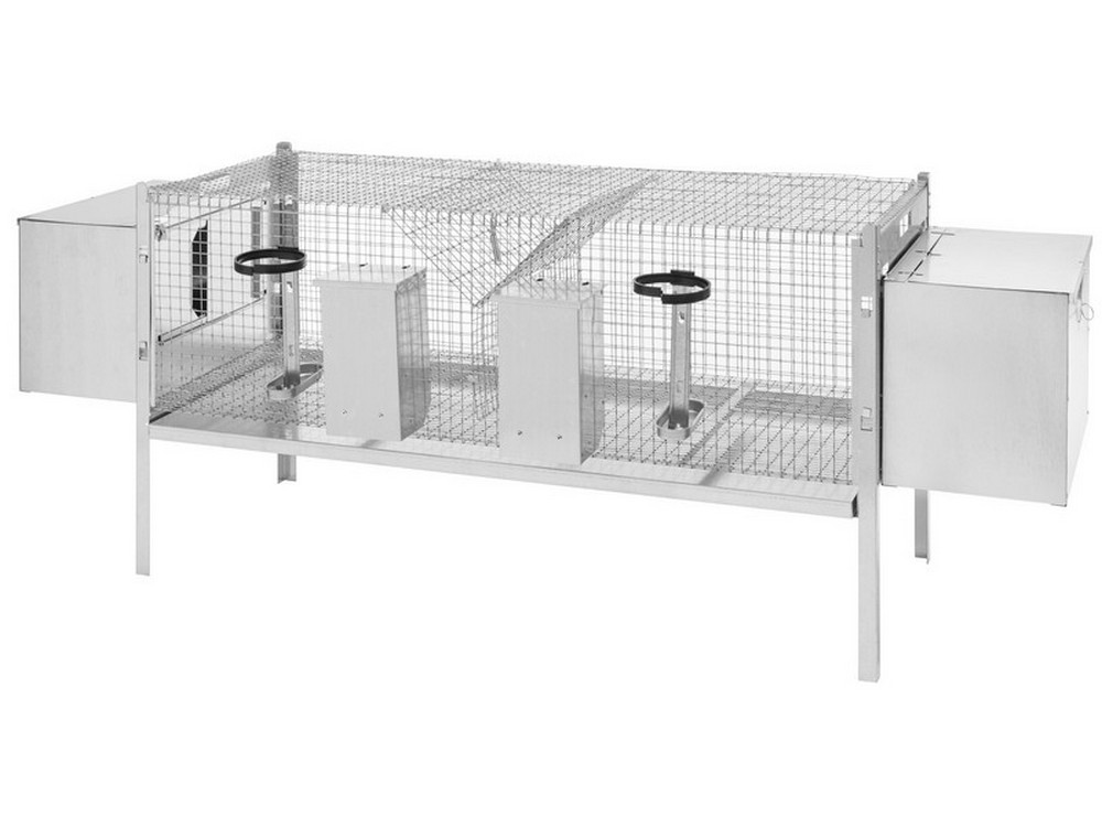 GABBIA DOPPIA PER CONIGLI CON FONDO A RETE cm. 120x50x65 h