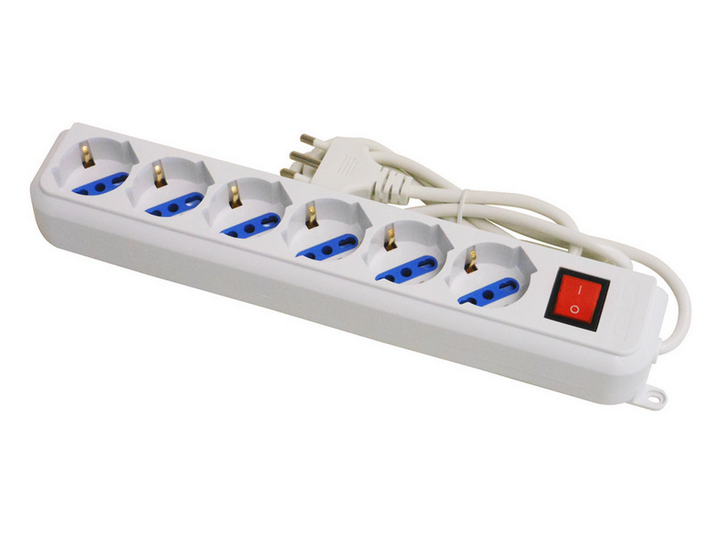 Globex MULTIPRESA CON INTERRUTTORE IN BLISTER 6 posti 2P+T 10/16A schuko
