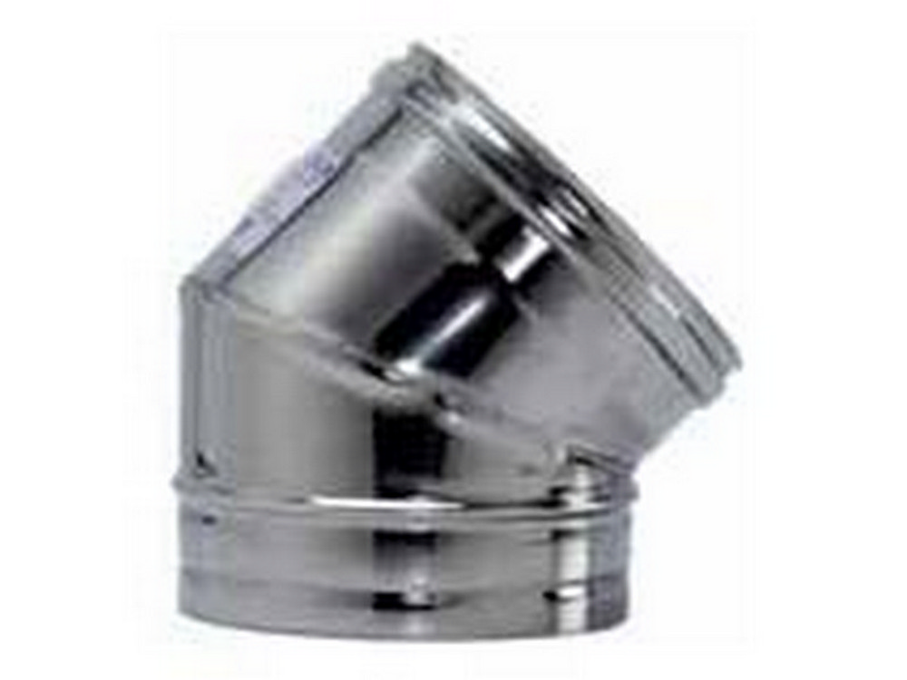 GOMITO A 45° INOX AISI 304 PER STUFA Ø cm.14