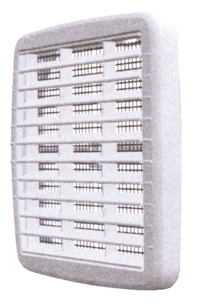 GRIGLIA DI AERAZIONE IN PLASTICA CON RETE  mm. 210x210