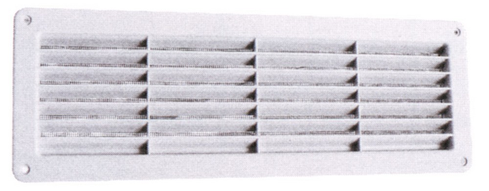 GRIGLIA DI AERAZIONE IN PLASTICA CON RETE  mm. 370x123