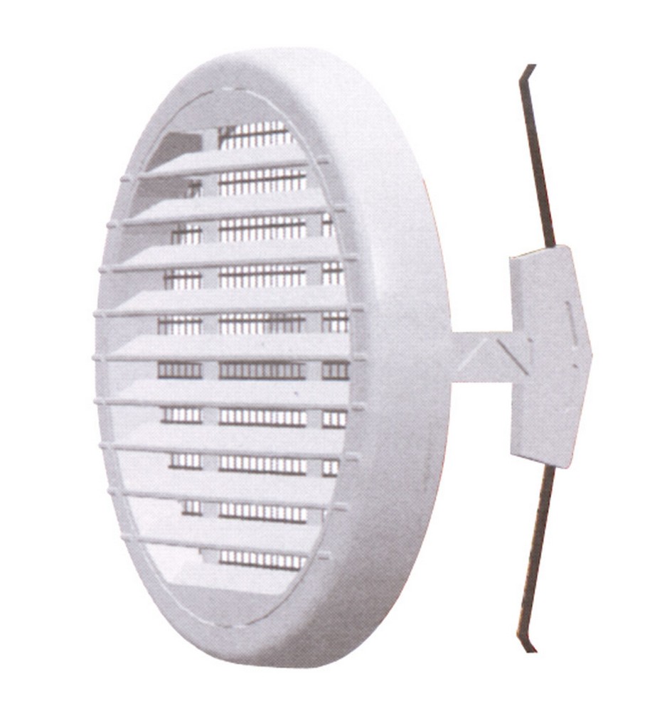 GRIGLIA DI AERAZIONE IN PLASTICA RETE+ZANCHE Ø mm. 160 per fori mm. 80-140