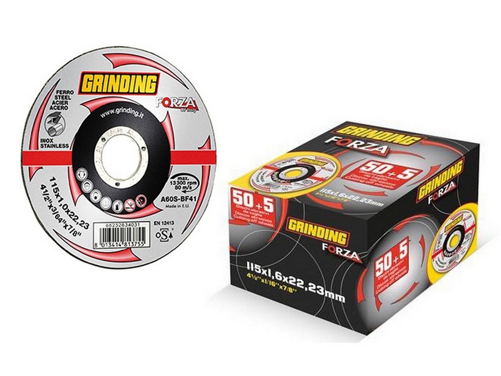 Grinding DISCO ABRASIVO FORZA Ø mm. 115x1,6x22,2 50 DISCHI+5 OMAGGIO