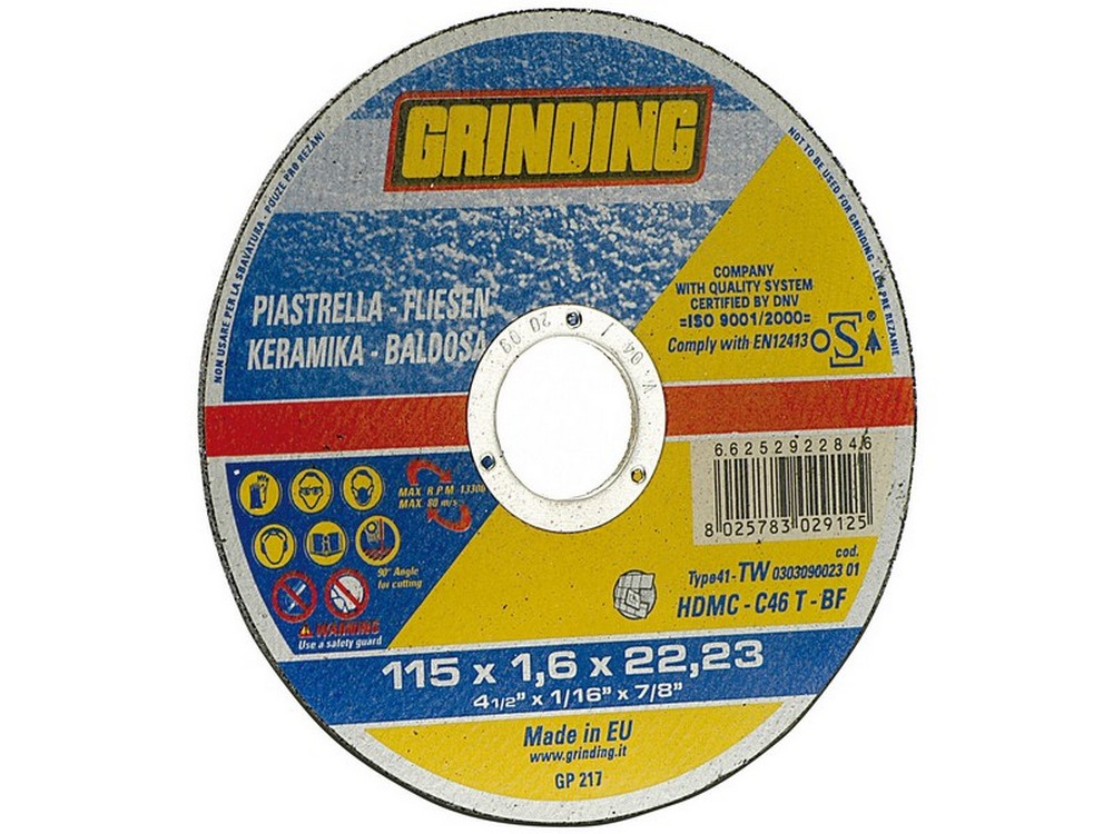 Grinding DISCO ABRASIVO PIANO PER EDLIZIA  Ø mm. 230x1,9x22,23
